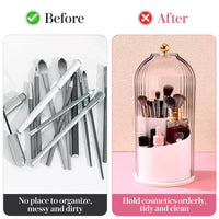 360 degree rotating makeup brush and cosmetic organizer — view 3