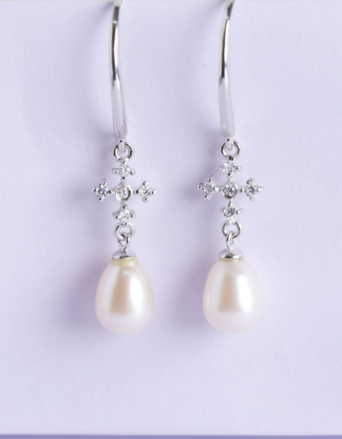 Zircon Pearl Drop Hooks-0
