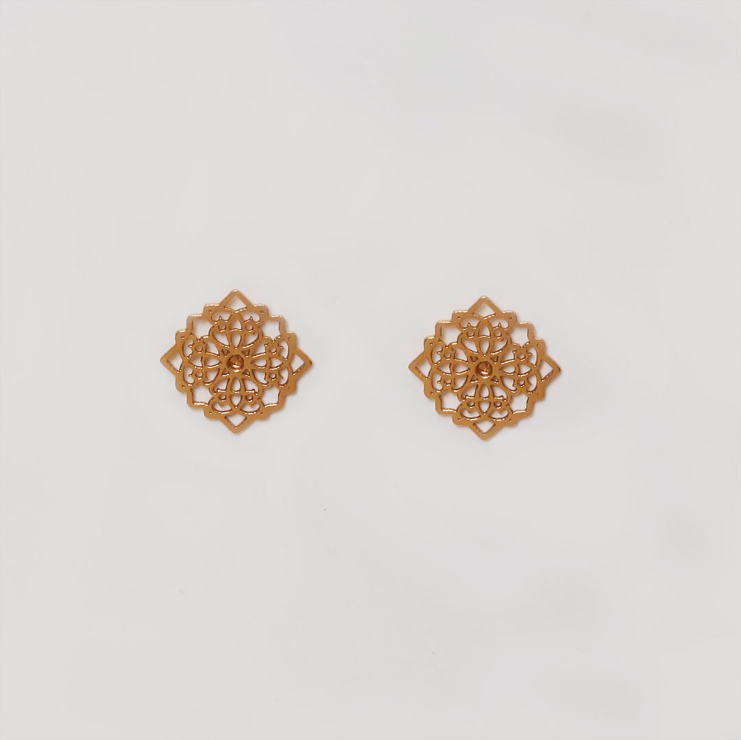 Gold-Plated Cutwork Earrings-4
