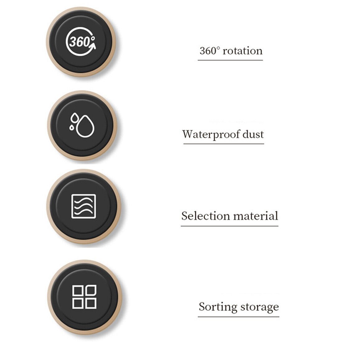 360 degree rotating makeup brush and cosmetic organizer — view 2