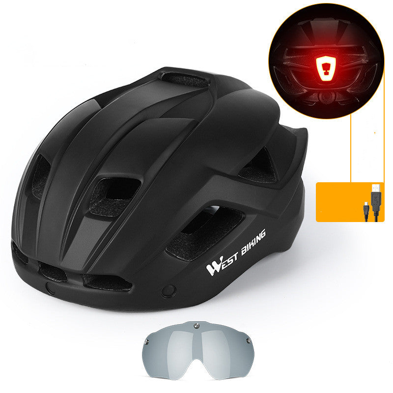 Cycling helmet with integrated goggles for mountain and road bike — view 5