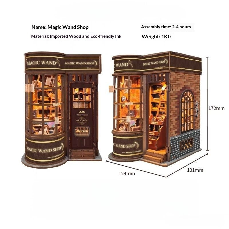 Handmade DIY cottage bookend miniature bookstore kit — view 15