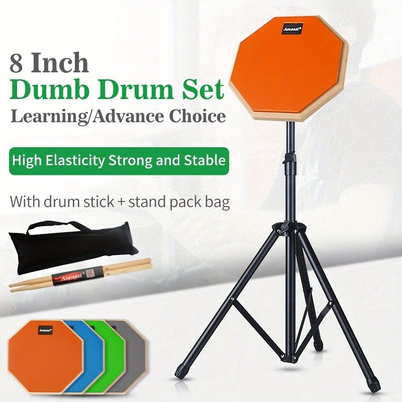 8-Inch Wooden Drum Practice Pad Set-4