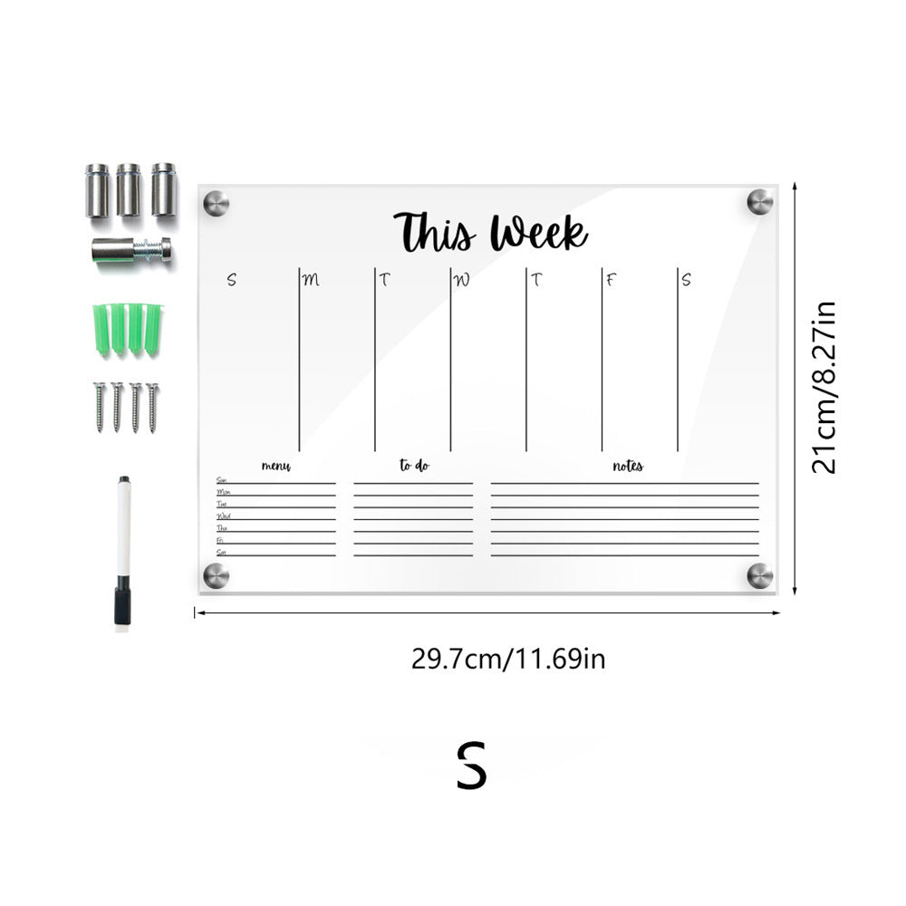 Transparent acrylic weekly planner and memo board — view 8