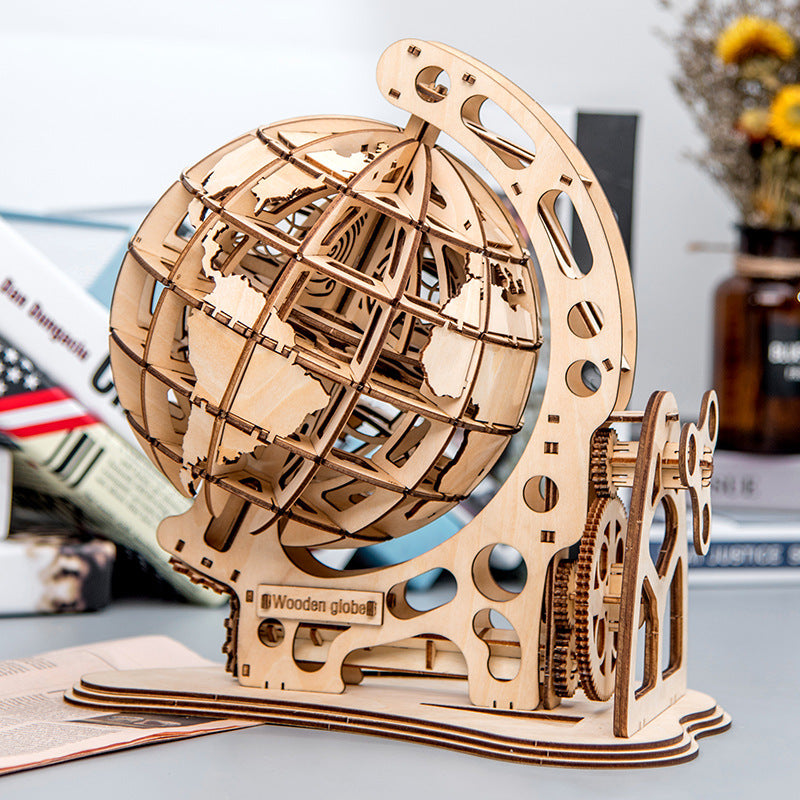 3D assembled decorative world globe model for desk — view 2