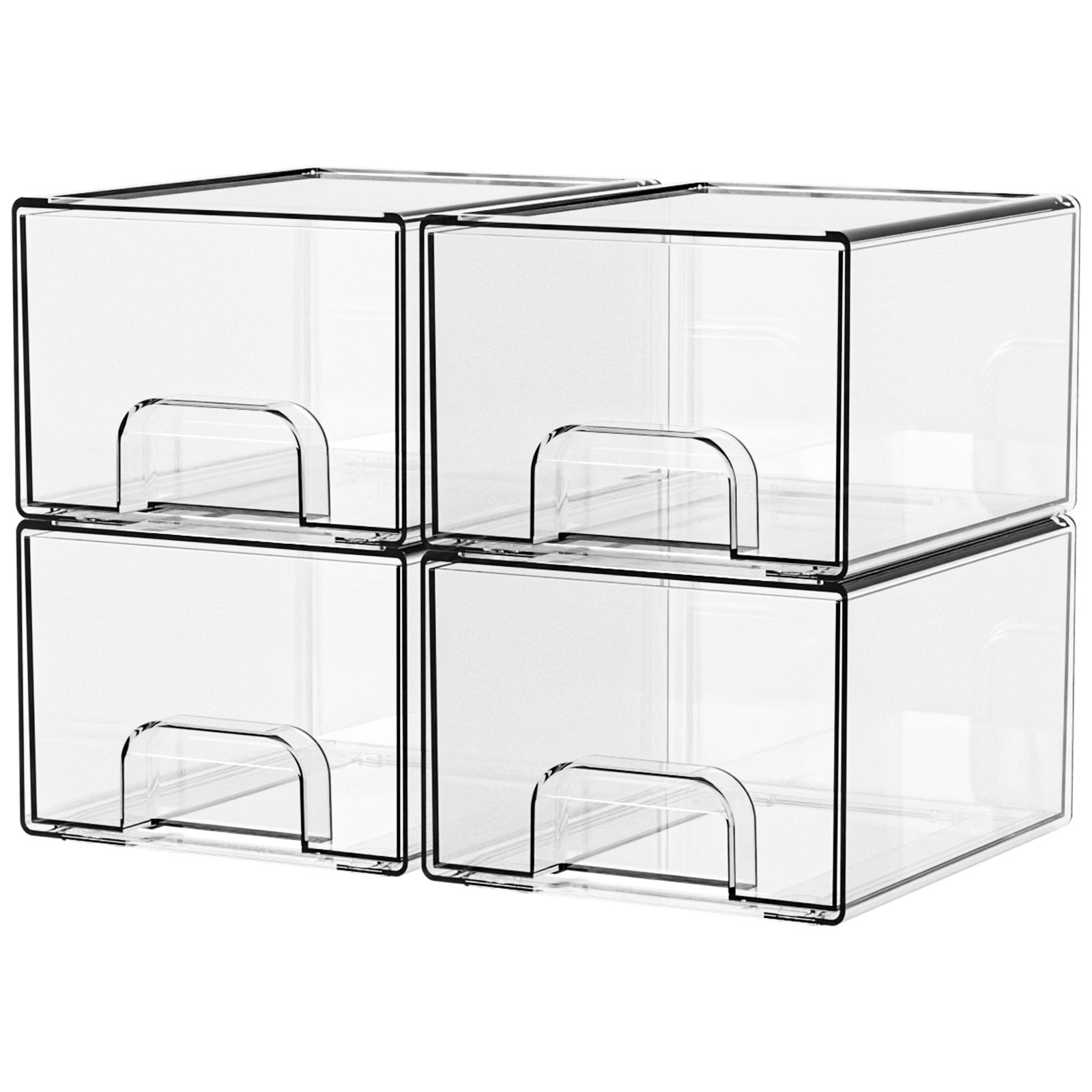 Clear stackable acrylic storage drawers 2 and 4 pack — view 9