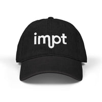 Embroidered ‘impt’ Denim Hat — Minimal Logo Baseball Cap