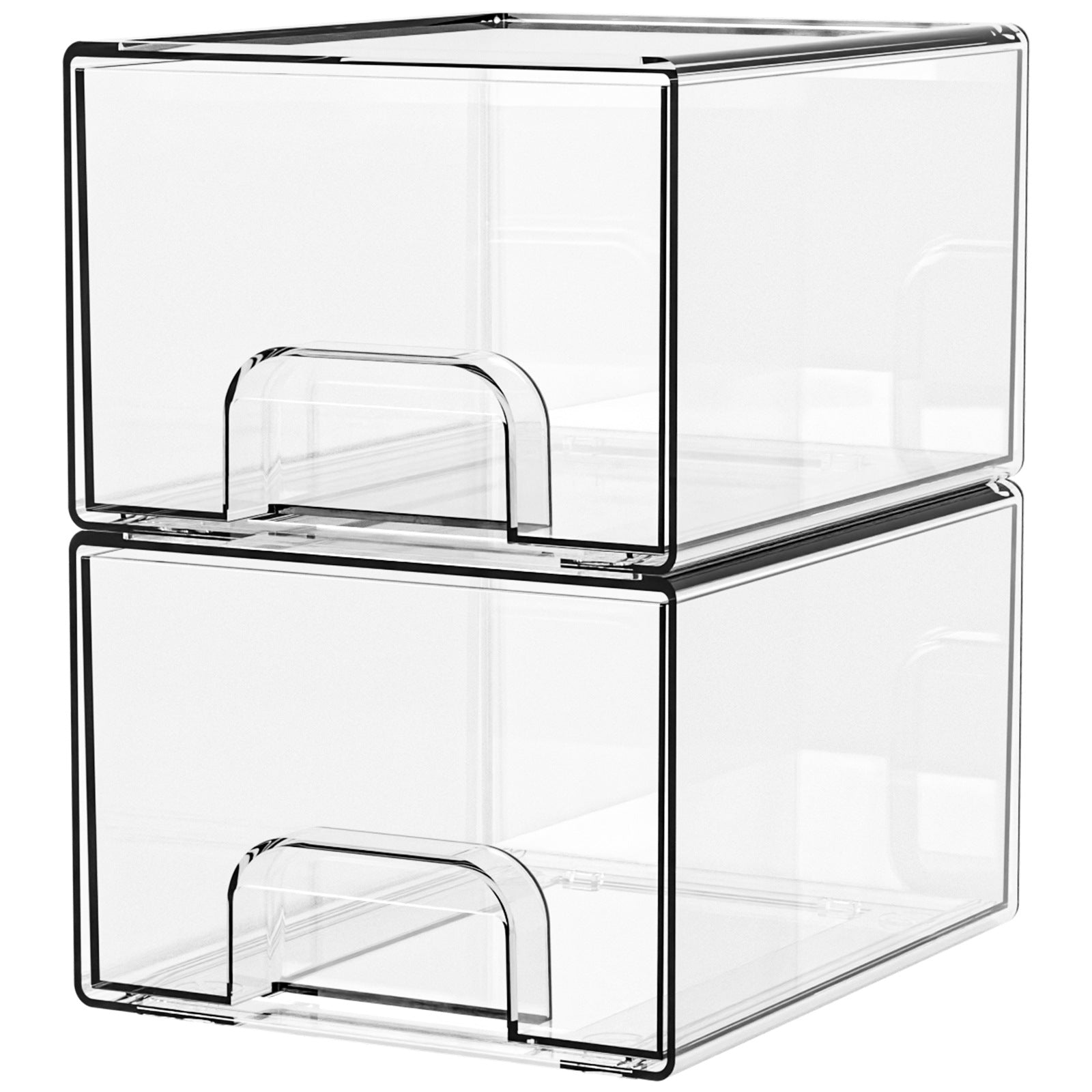 Clear stackable acrylic storage drawers 2 and 4 pack — view 8