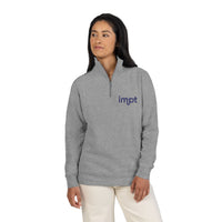 Embroidered 'impt' Half-Zip Fleece Pullover