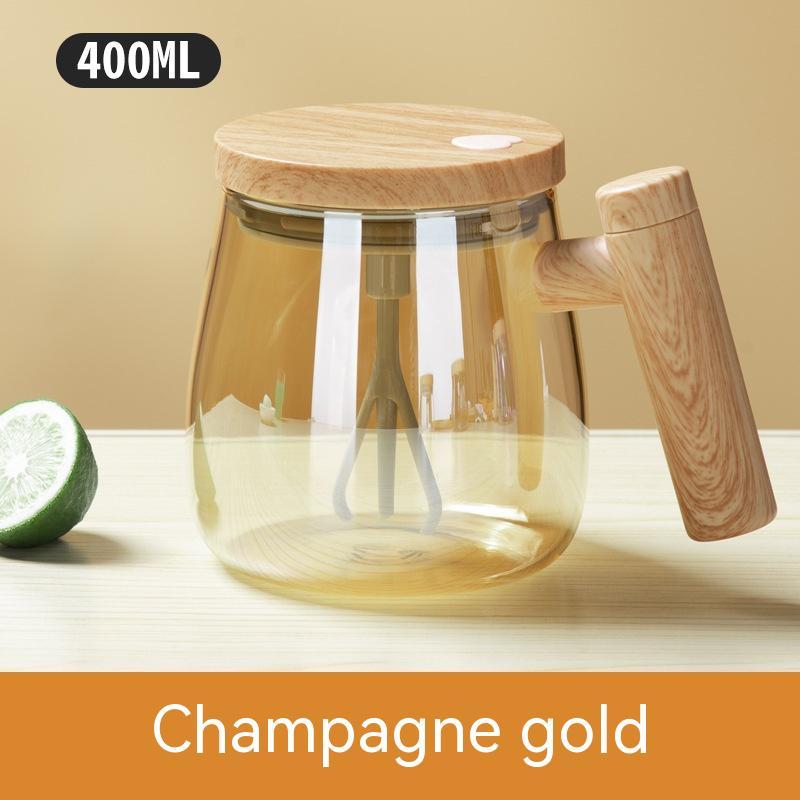 400ml self-stirring electric glass coffee mug with push-button mixer — view 11