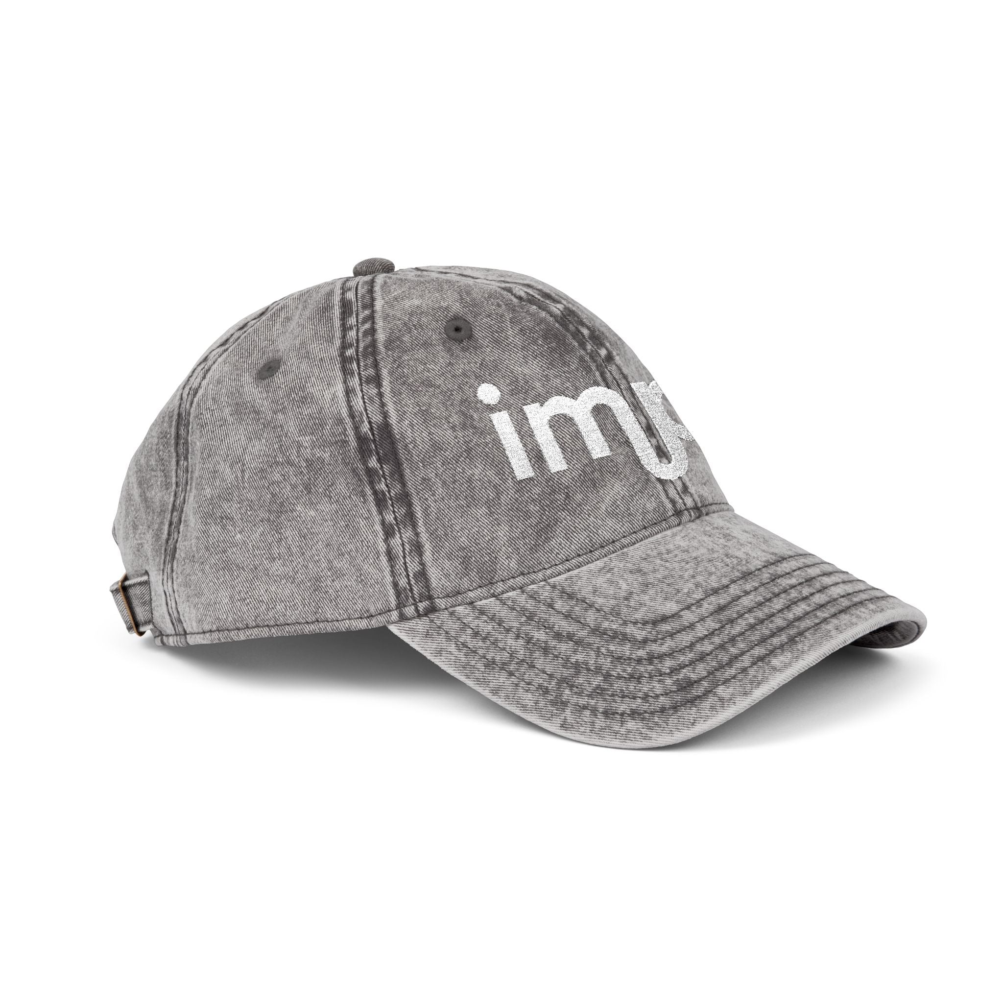 Vintage Corduroy Baseball Cap — Embroidered "impt" Logo, Rust Red Casual Hat