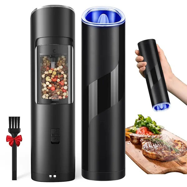Electric gravity sensor salt and pepper grinder with ceramic burr