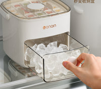 Portable silicone ice cube mold with snap-on lid — view 3