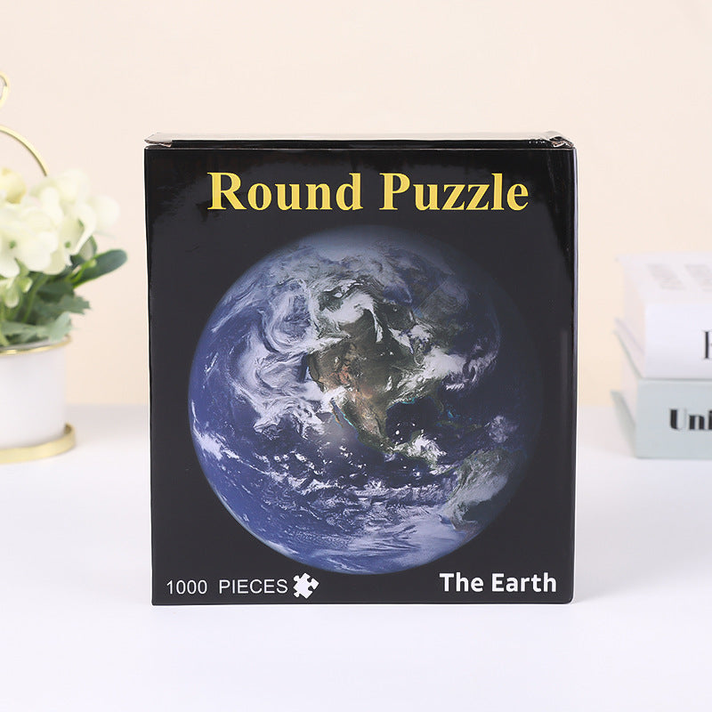 Earth moon and rainbow gradient circular jigsaw puzzles — view 10