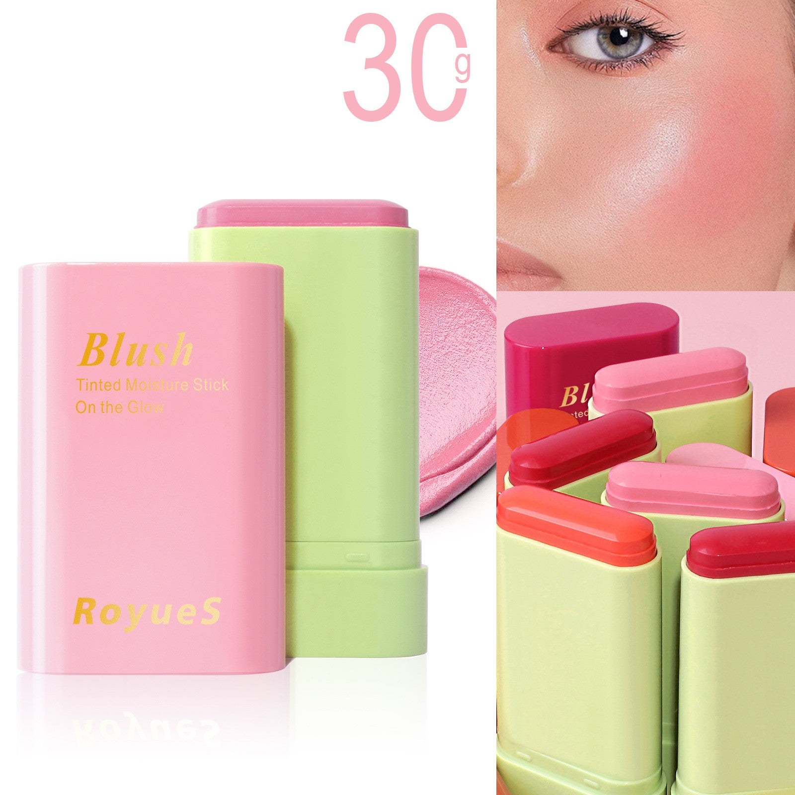 Waterproof multifunctional cream blush stick for cheeks lips eyes — view 6