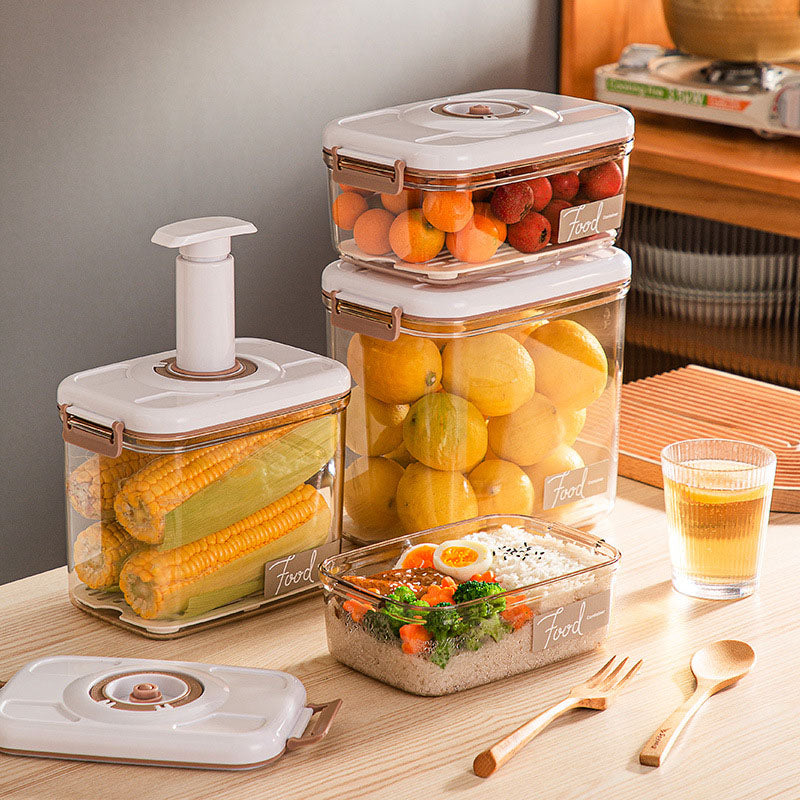 Transparent vacuum food storage container with pump lid — view 16