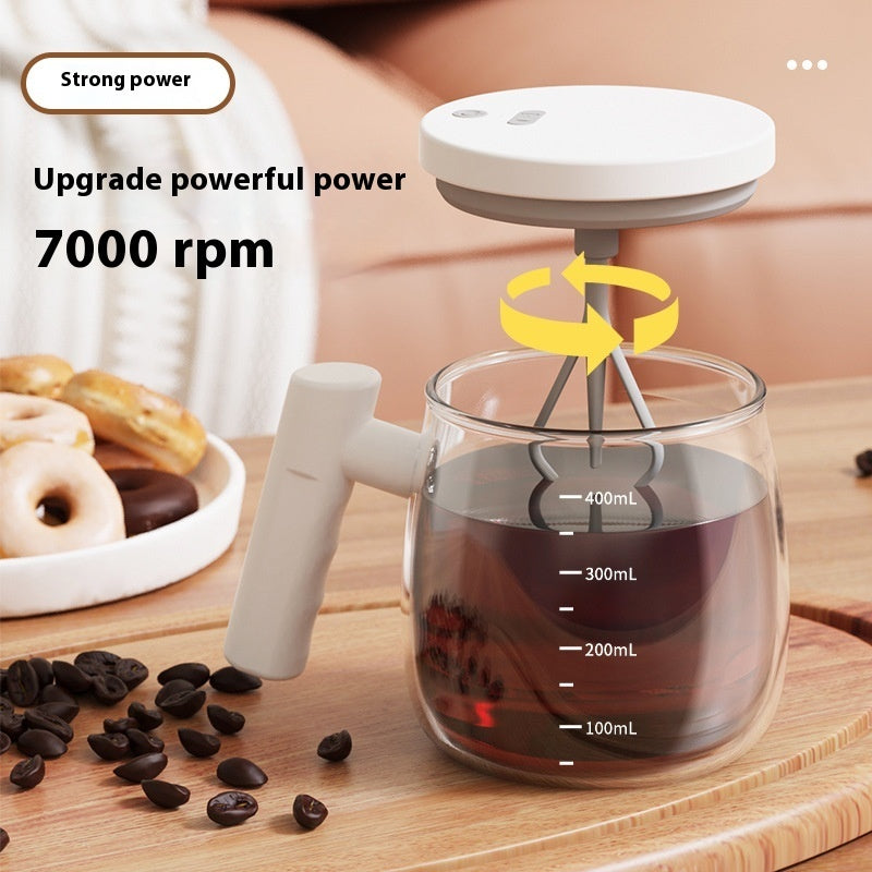Rechargeable electric stirring ceramic coffee mug in modern matte finish — view 4
