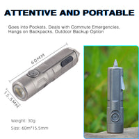 Tri Color Titanium Alloy LED Flashlight Pocket EDC Rechargeable Small Powerful Flashlight High Lumens