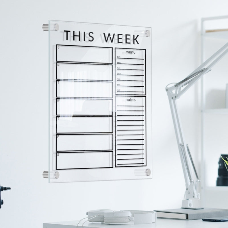 Transparent acrylic weekly planner and memo board — view 4