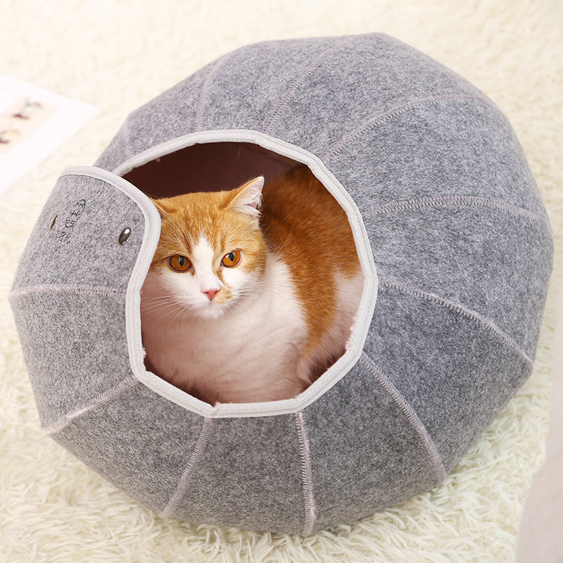 Plush fleece lined collapsible cat tunnel toy — view 4
