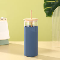 Large borosilicate glass jar with bamboo lid for kitchen pantry storage — view 2