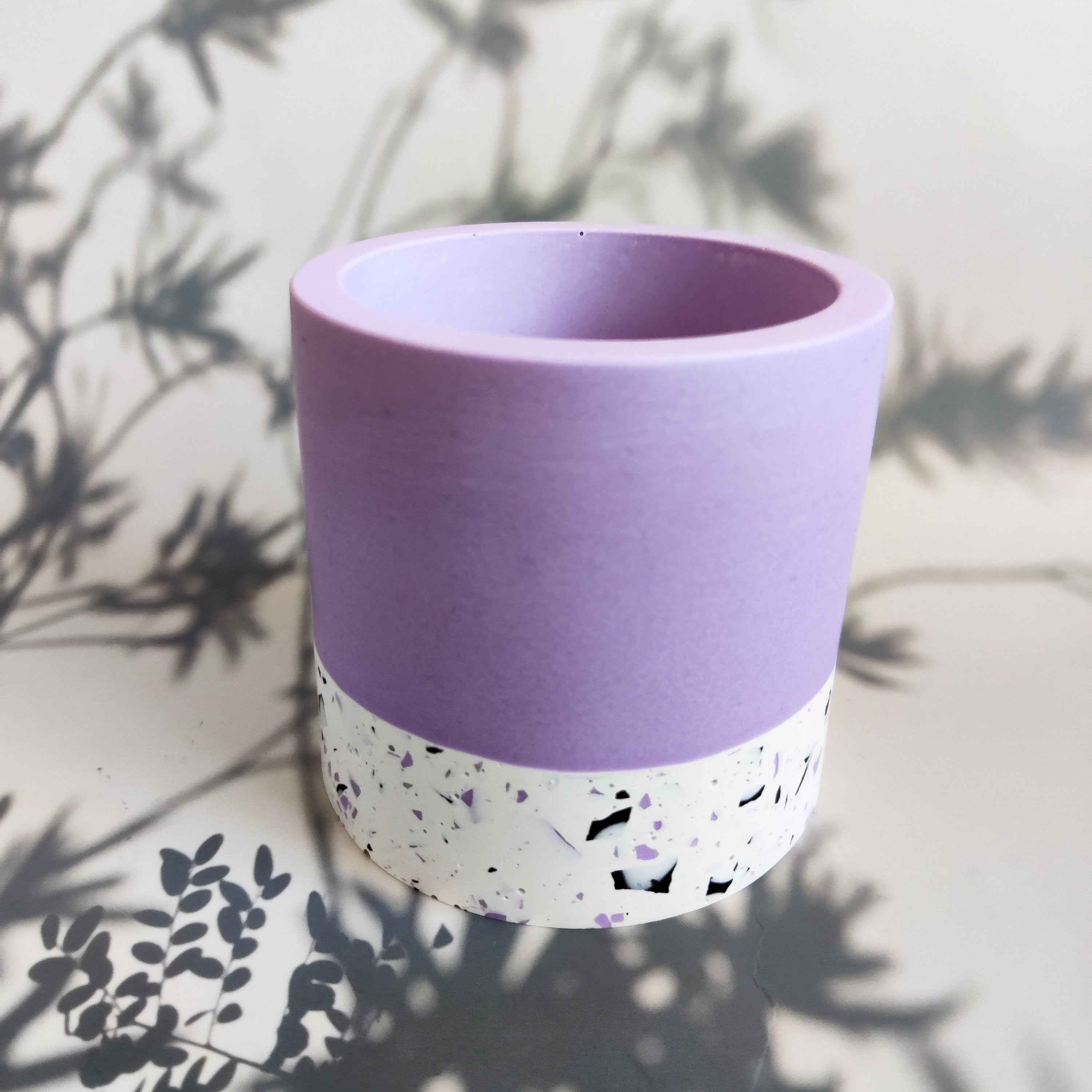 Half Terrazzo pen pot teal or purple, make up brushes holder-1