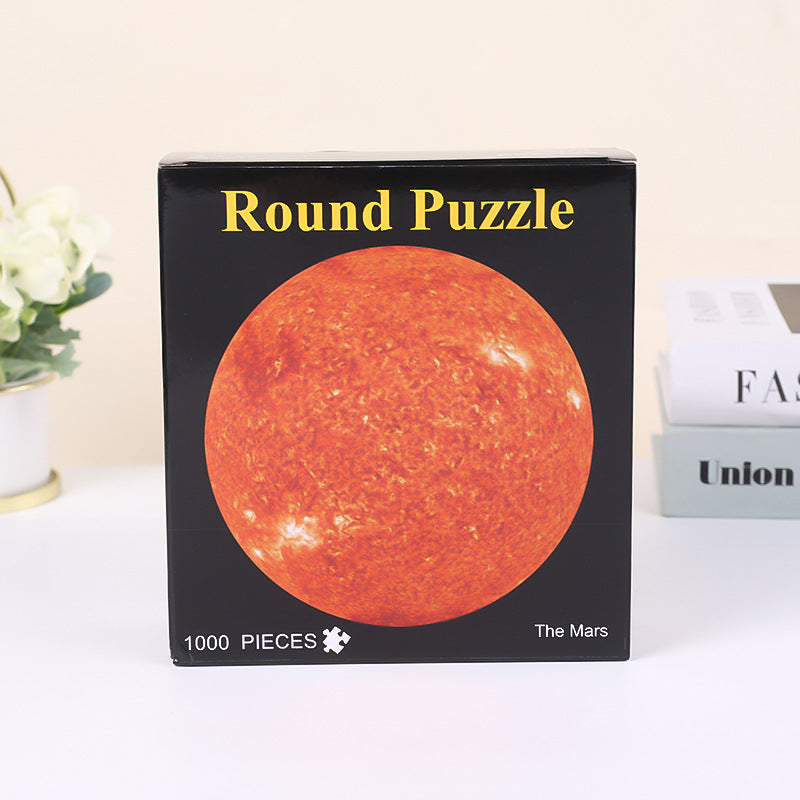Earth moon and rainbow gradient circular jigsaw puzzles — view 6