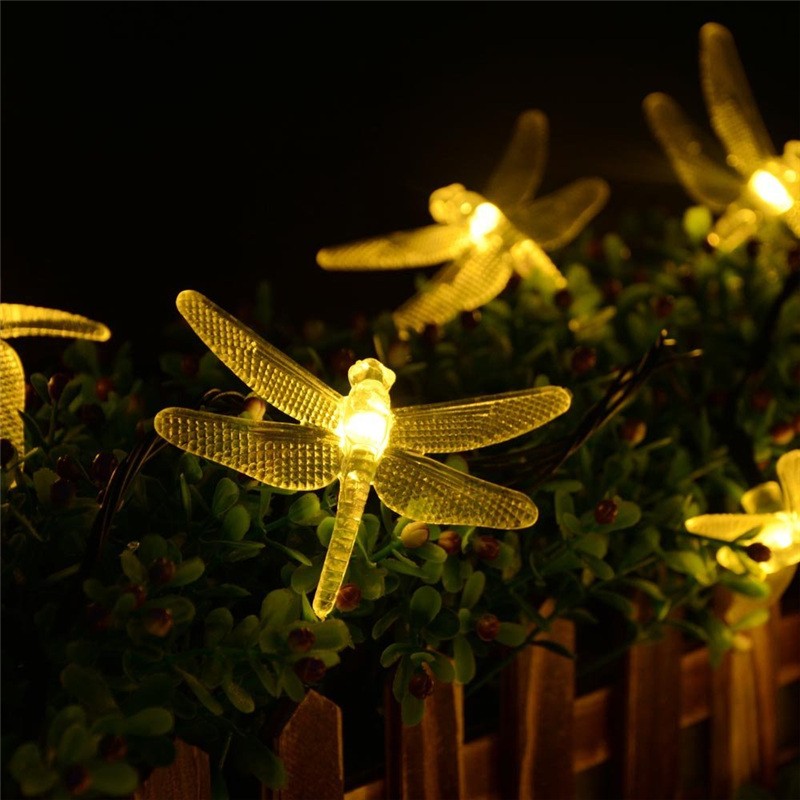 Outdoor solar LED dragonfly string lights 5m 20 LED waterproof