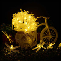 Outdoor solar LED dragonfly string lights 5m 20 LED waterproof — view 3