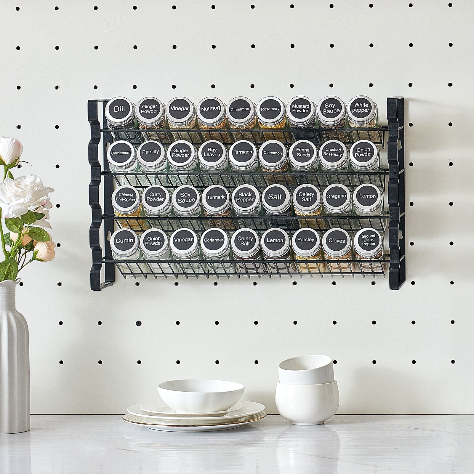Expandable spice rack organizer for kitchen cabinet and countertop — view 6