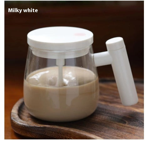 Rechargeable electric stirring ceramic coffee mug in modern matte finish — view 5
