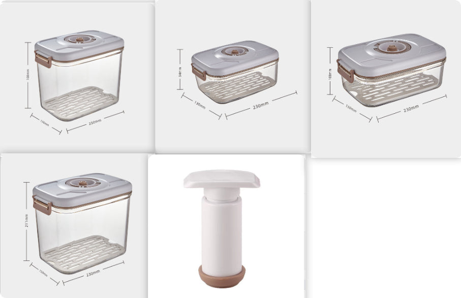 Transparent vacuum food storage container with pump lid — view 15