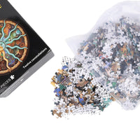 Earth moon and rainbow gradient circular jigsaw puzzles — view 2