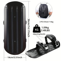 Mini Snow Skates Adjustable Ski Sled Boots
