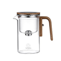 Borosilicate glass teapot with tea-water separation infuser on bamboo tray — view 6