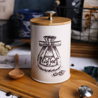 Three-piece tea coffee sugar glass storage jar set with airtight bamboo lids — view 6