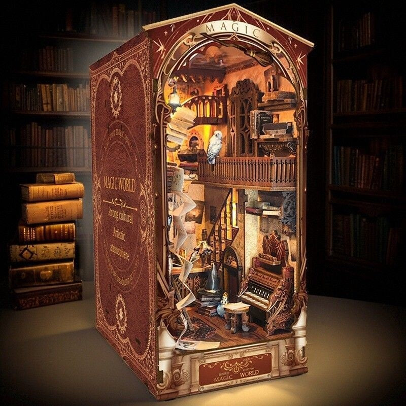 Handmade DIY cottage bookend miniature bookstore kit — view 5
