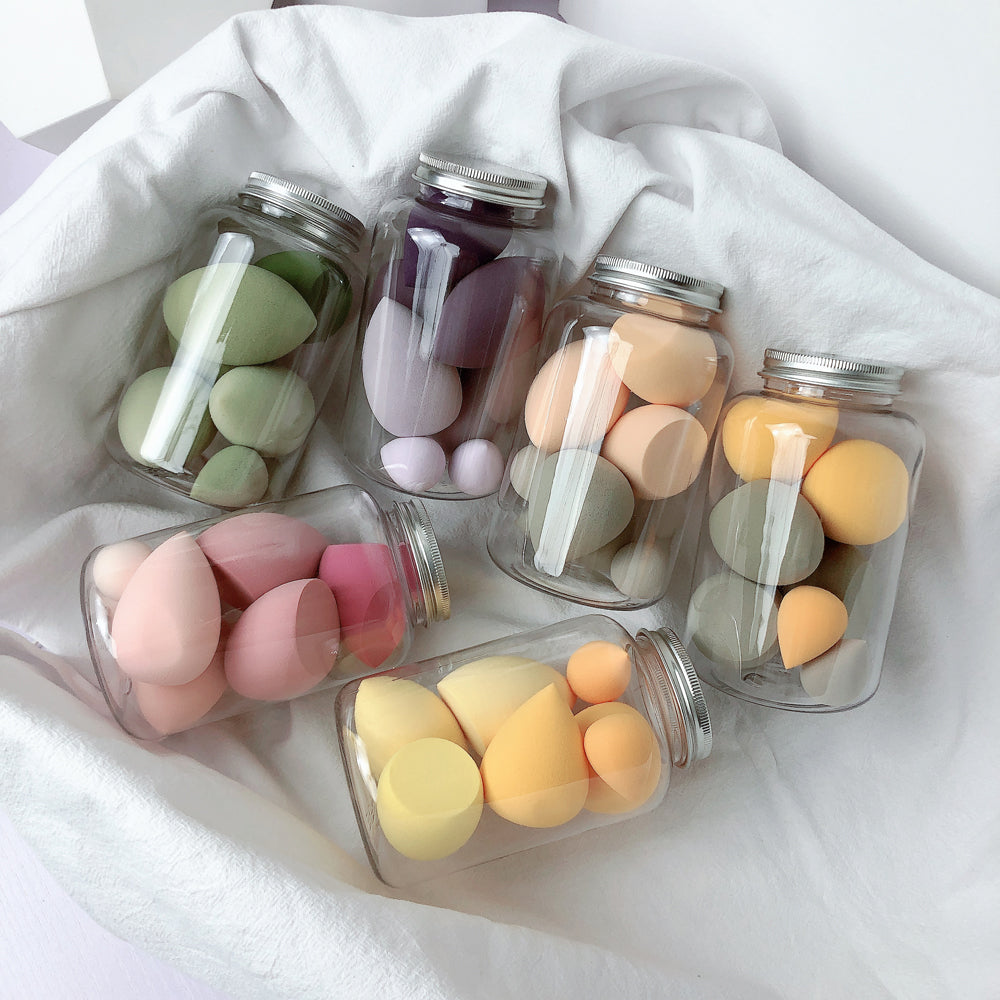 Set of seven egg shape beauty blending sponges