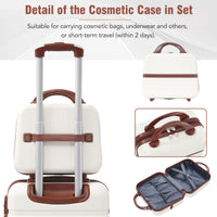 Three-piece hardshell luggage set with matching cosmetic case and spinner wheels — view 3