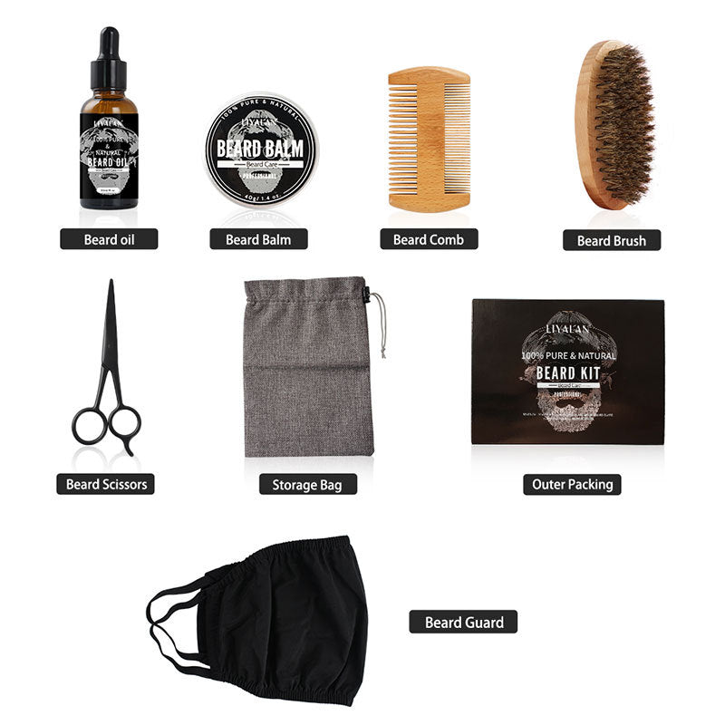 Beard growth grooming kit for men with derma roller and oil — view 5