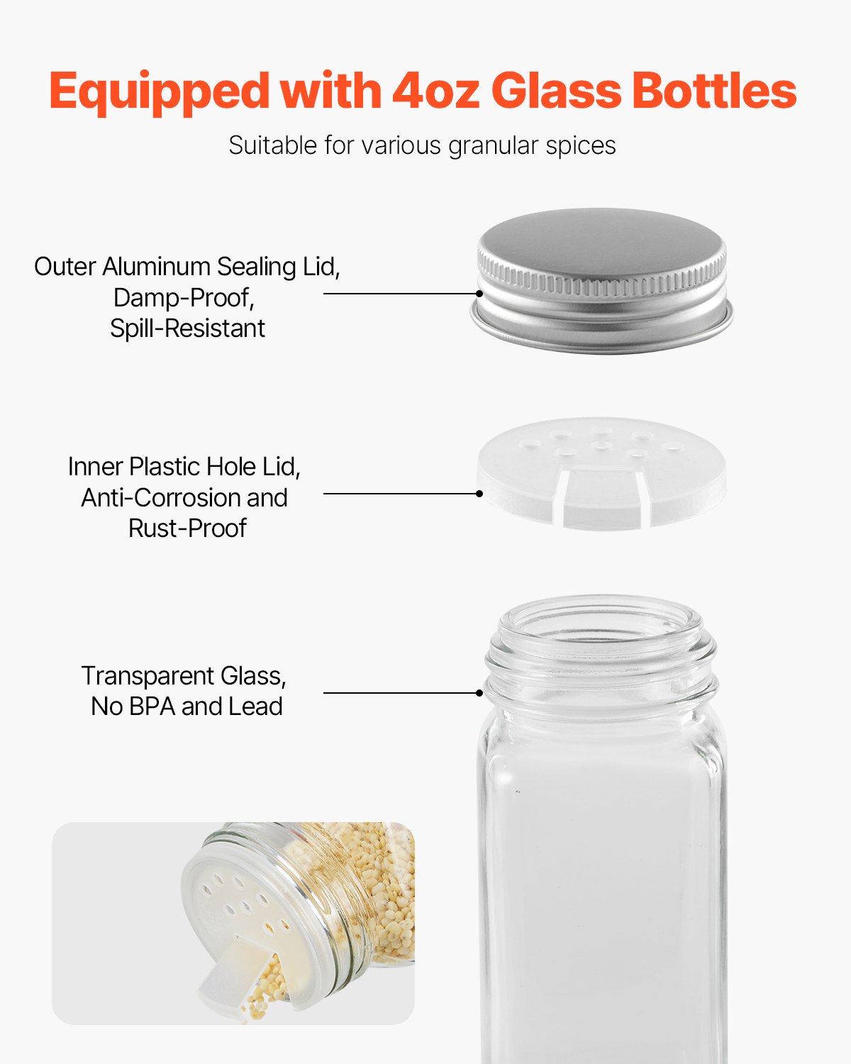 Expandable spice rack organizer for kitchen cabinet and countertop — view 3