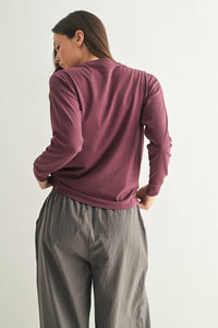 Vintage Plum Pima Cotton Relaxed Long Sleeve