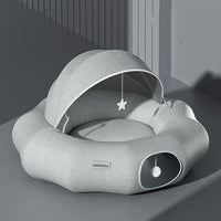Foldable donut shape cat tunnel and crawl shelter