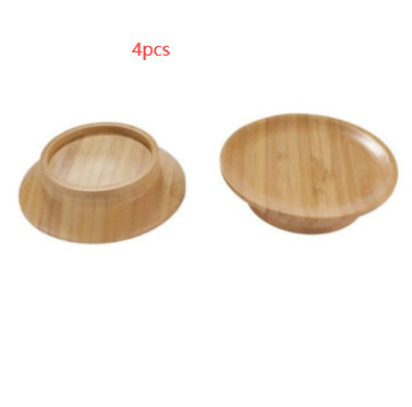 Bamboo wine cup lid and dual-use coaster on kitchen counter — view 6