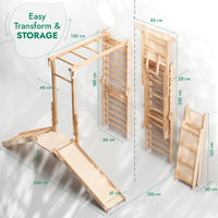 7in1 Swedish Walls + Monkey Bars + Swing Set + Slide Board + Ramp-1