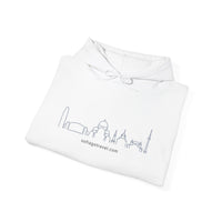 City Skyline Hoodie — Minimal Black Line Landmark Graphic