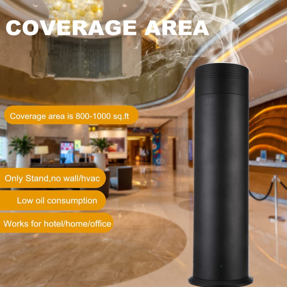 Black aluminum waterless aroma diffuser with remote control — view 4