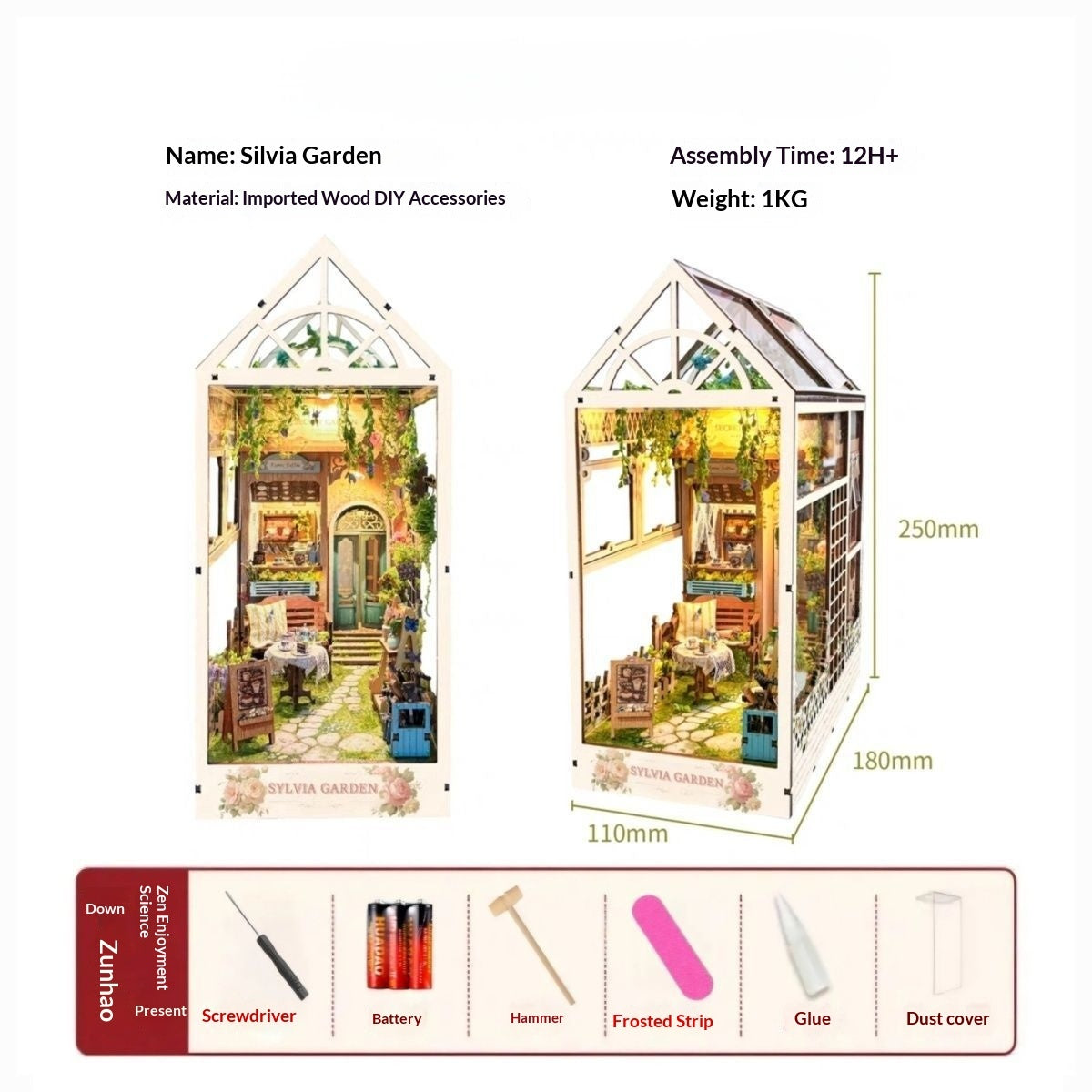 Handmade DIY cottage bookend miniature bookstore kit — view 14