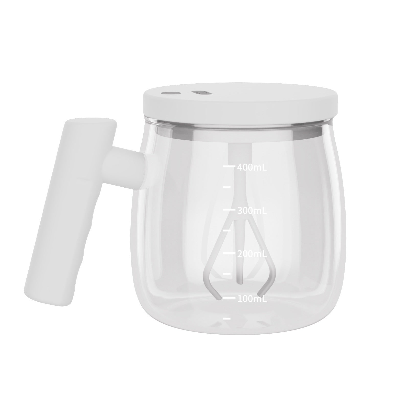 Rechargeable electric stirring ceramic coffee mug in modern matte finish — view 2