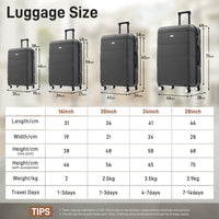 Charcoal 6-piece hardshell luggage set with spinner wheels and password lock — view 5